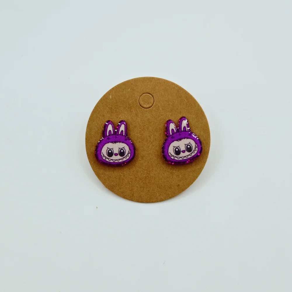 Cute Labubu Stud Earrings for Women & Kids - Multicolor